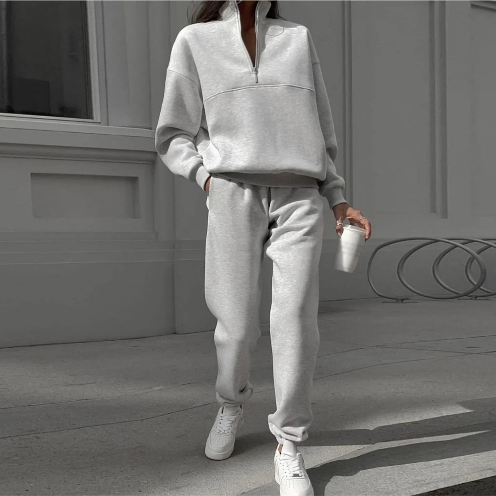 Adeline - Lässiges Ensemble aus Baumwolle mit Kragen