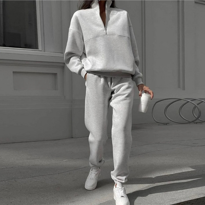 Adeline - Lässiges Ensemble aus Baumwolle mit Kragen