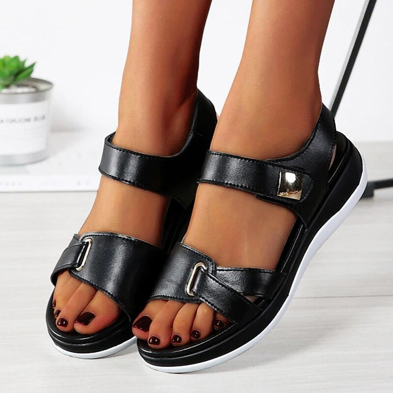 Dominika – Stylische flache orthopädische Sandalen