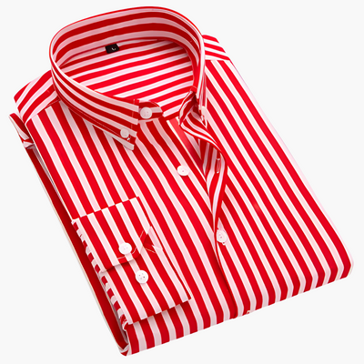 Gestreiftes Langarm-Hemd für Männer - Klassischer Kragen