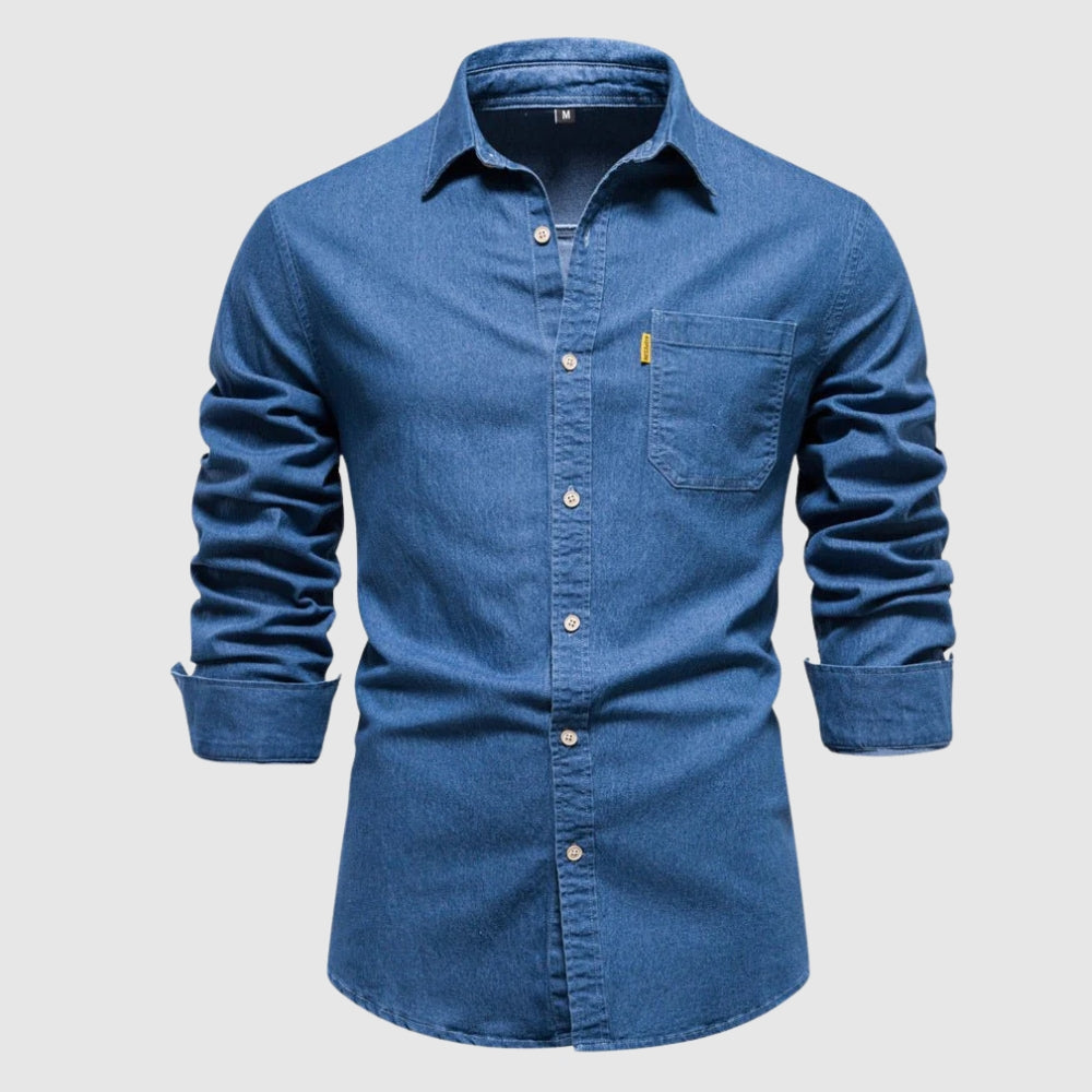 Herren Lässiges Button Down Kragenhemd | Halber Ärmel