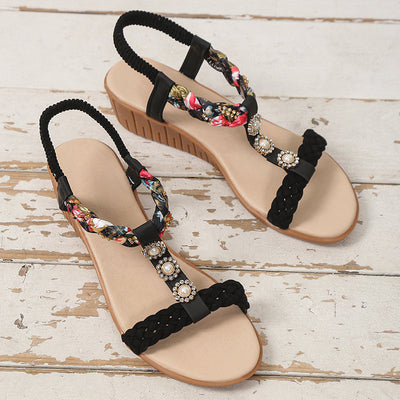 Laura – Bohemian Geflochtene Sandalen für den Sommer am Strand
