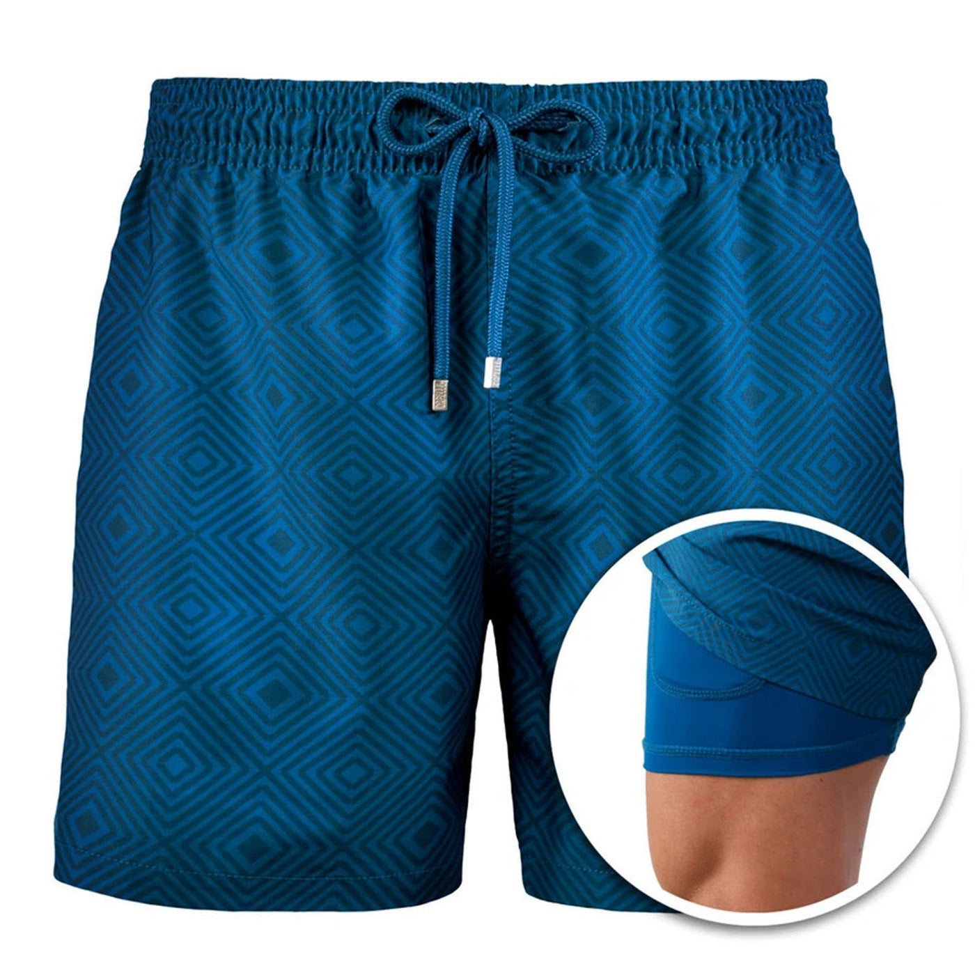 Aaron – Sportliche Druck-Doppelschicht-Polyester-Shorts