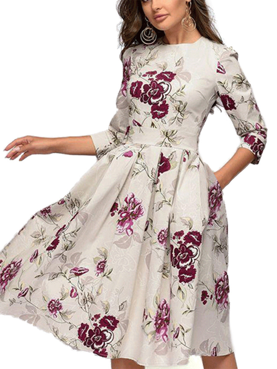 Sarah – A-Linien-Kleid mit modischem Druck