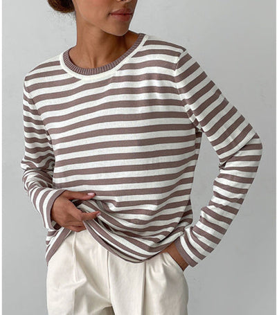 Damen Pullover mit Streifen – Lässiger Strickpullover für Alltag und Büro
