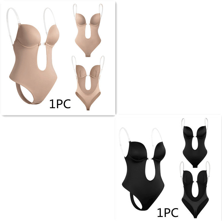 Damen Body Shaping Unterwäsche – Nahtloser figurformender Body mit Push-up-Effekt und verstellbaren Trägern