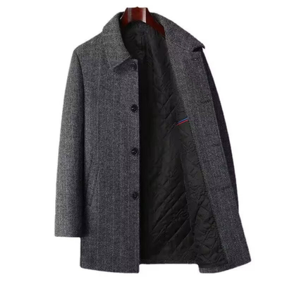 Ezechiel – Herren-Wollmantel mit gesteppter Innenfütterung