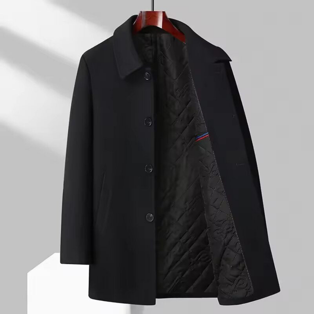 Ezechiel – Herren-Wollmantel mit gesteppter Innenfütterung