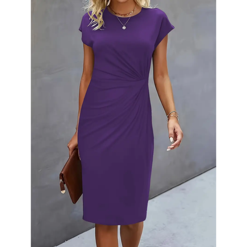 Elegantes Midi-Kleid Damen Kurzarm – Business & Anlass