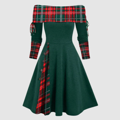 Harriet – Elegantes Ein-Schulter-Kleid mit langen Ärmeln für Damen