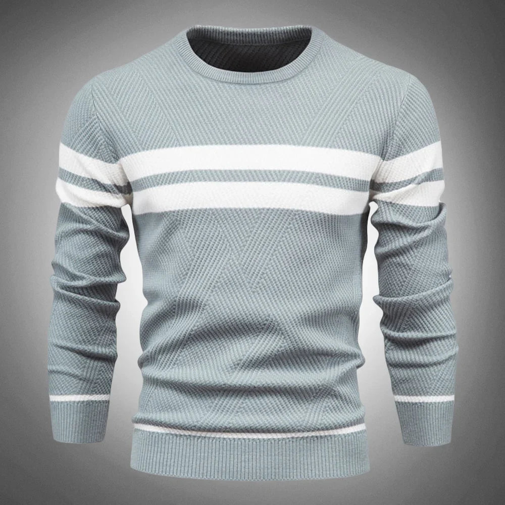 Doppelt linierter Druck Pullover für Herren