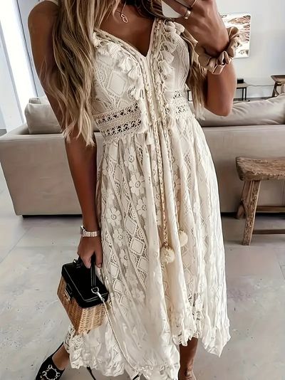 Margot | Lace Boho Midi Dress