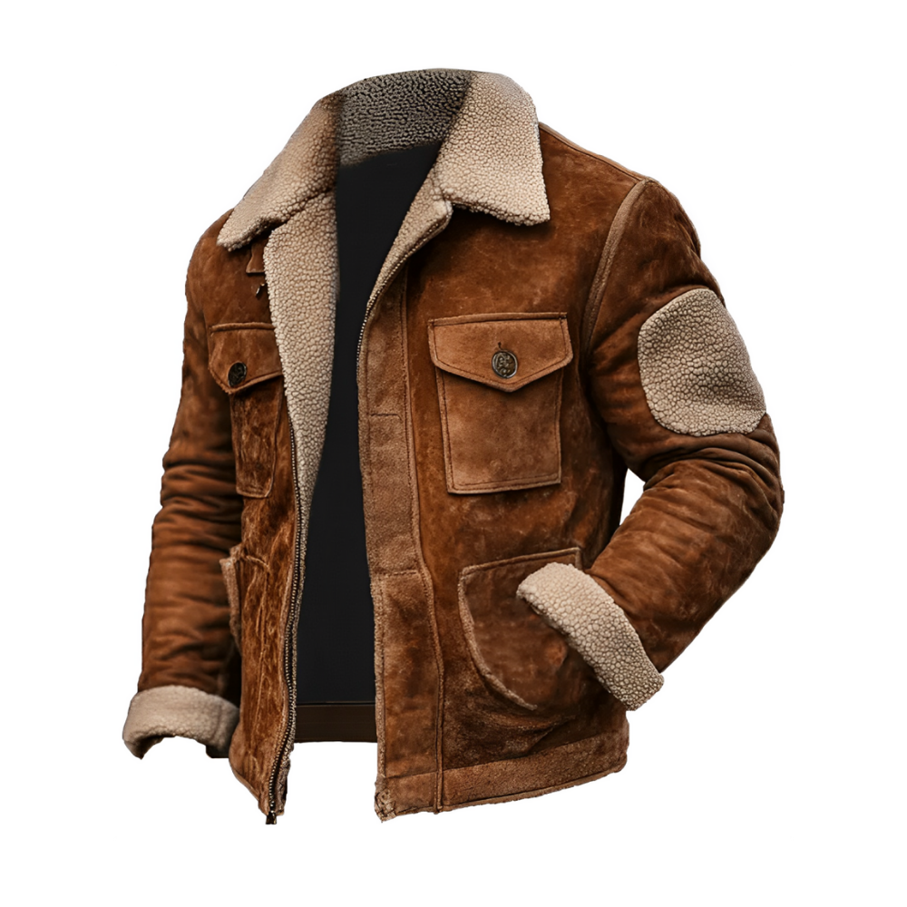 Magnus – Herren-Lederjacke mit Lammfellfutter