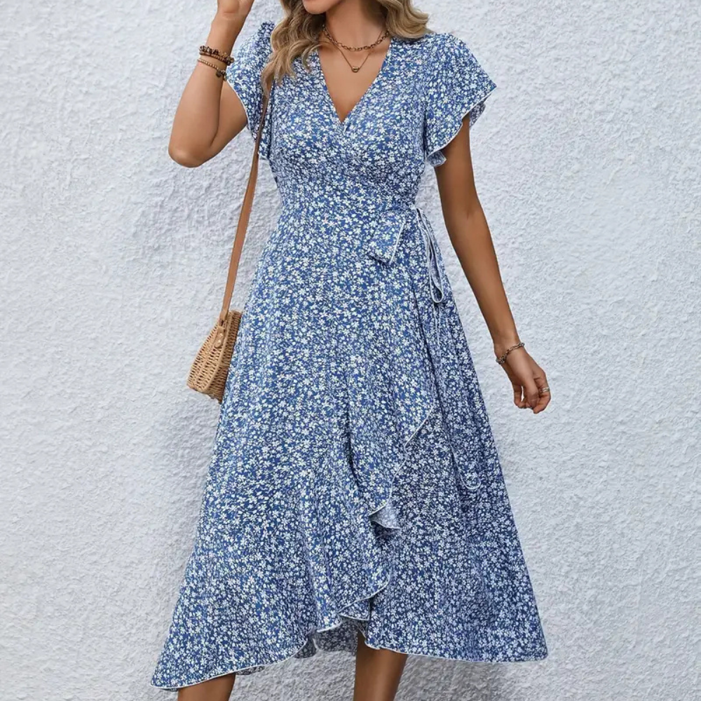 Becky – Feminines Wickelkleid mit Blumenmuster