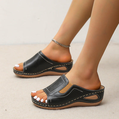 Melanie – Retro Strand Wedge Sandalen für Damen in Übergrößen