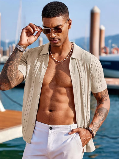 Semyon – Modisches Strickhemd Mit Aufwendigem Muster