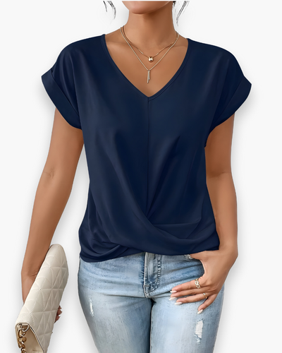 Damen Elegantes Twist Front Top | V-Ausschnitt
