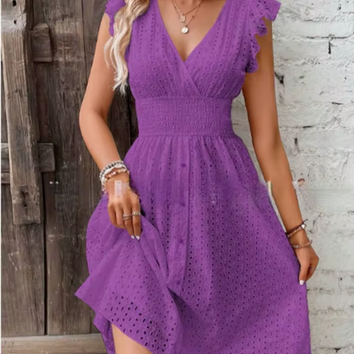 Adelinde – Romantisches Lochstickerei-Kleid für zeitlose Eleganz