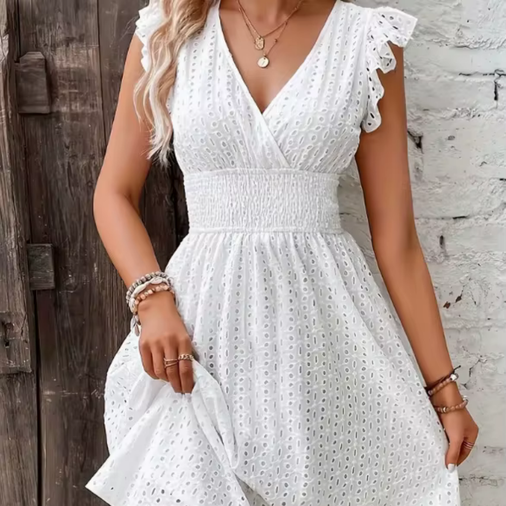 Adelinde – Romantisches Lochstickerei-Kleid für zeitlose Eleganz