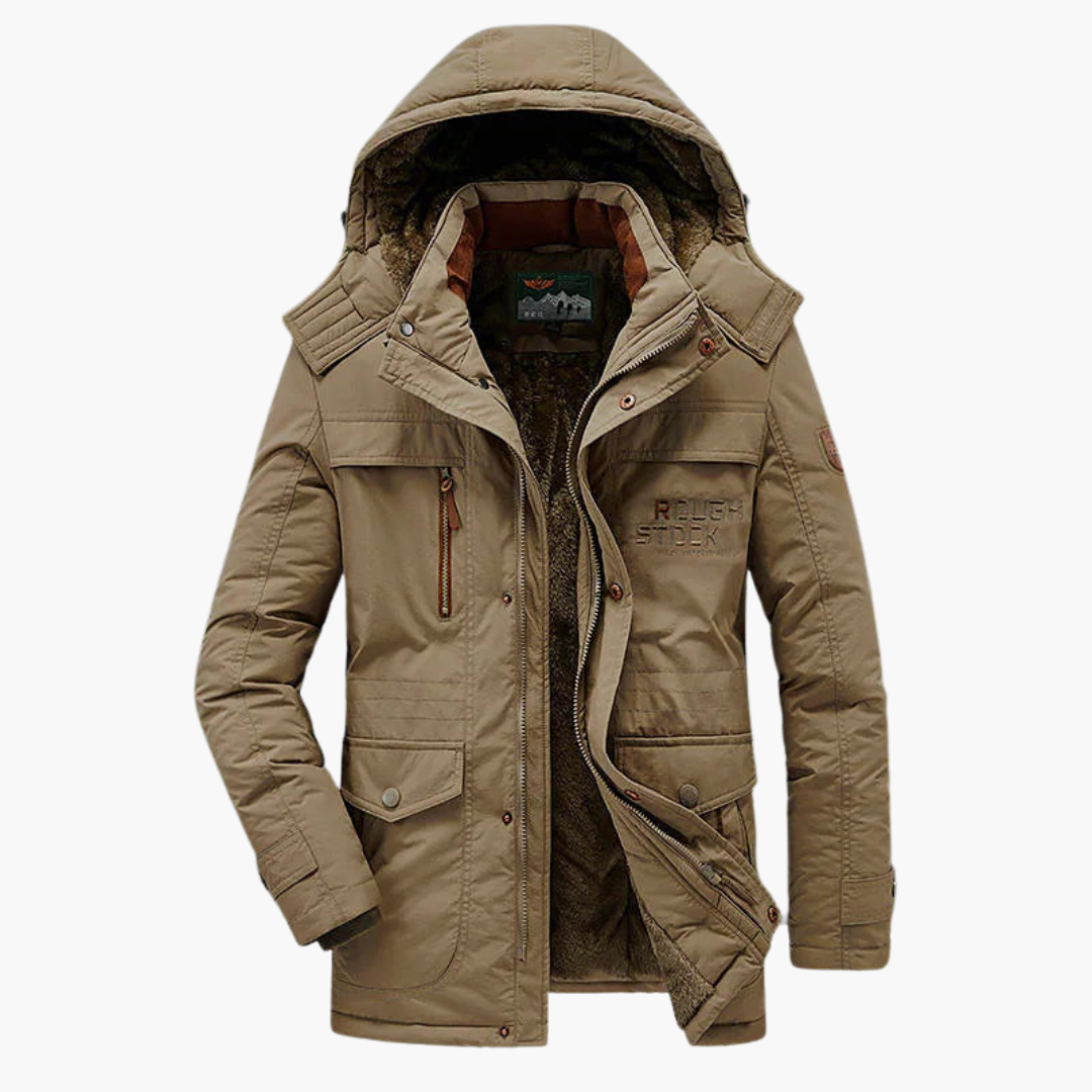 Herren Winterparka mit Kapuze und warmer Fütterung