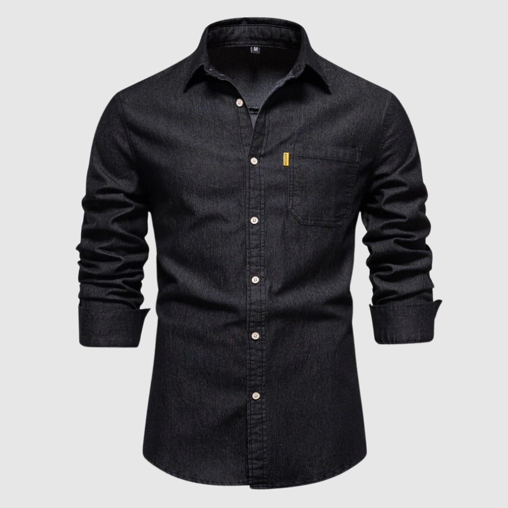 Herren Lässiges Button Down Kragenhemd | Halber Ärmel