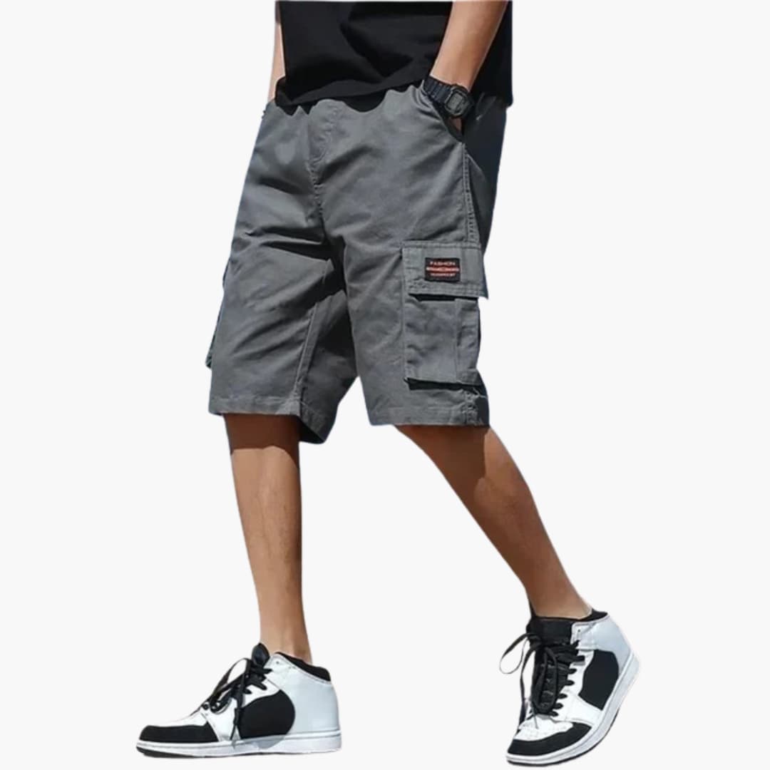 Herren Sommer Cargo Shorts mit Gummibund und Klappentaschen