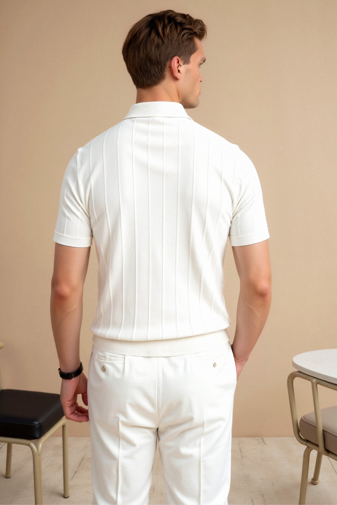 Elegantes Herren-Polohemd in Weiß – Minimalistisch und Zeitlos