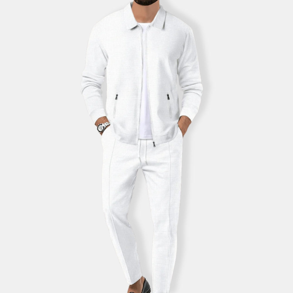 Herren Lässiges Zweiteiliges Trainingsanzug Satz | Mit Reißverschluss