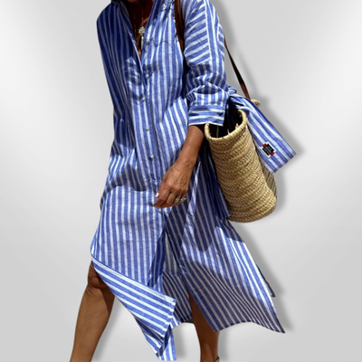 Greta | Gestreiftes Hemdkleid