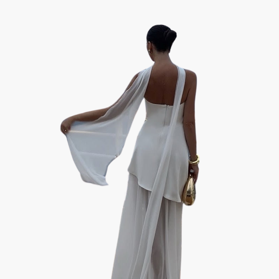 Schulterfreies Abendkleid für Damen - Maxi mit hohem Schlitz