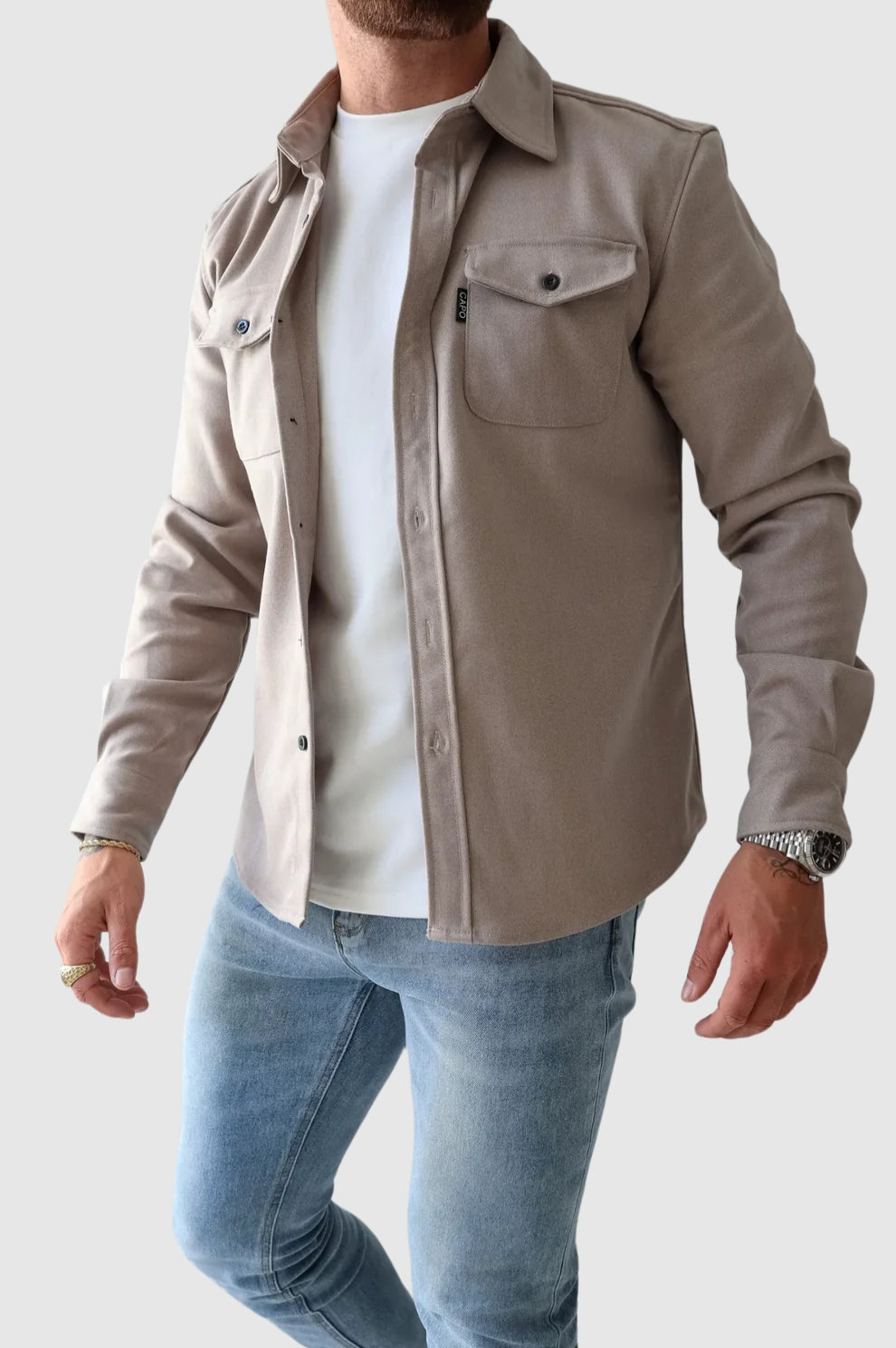 Herren Lässige Utility Button Down-Jacke | Warme