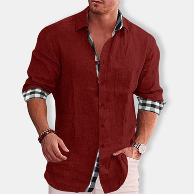 Herren Lässig Knopf Daunen Hemd | Langarm