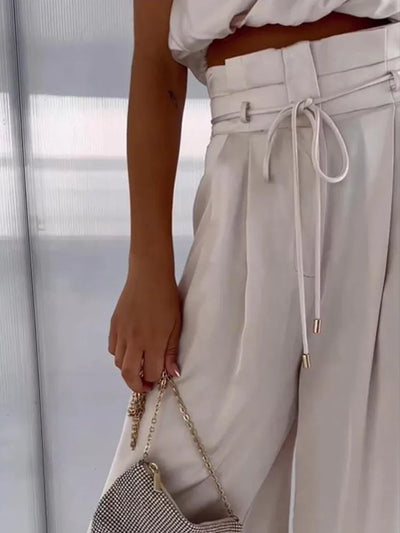 Donna - Mode-Oberteile und Weitbeinhosen-Set