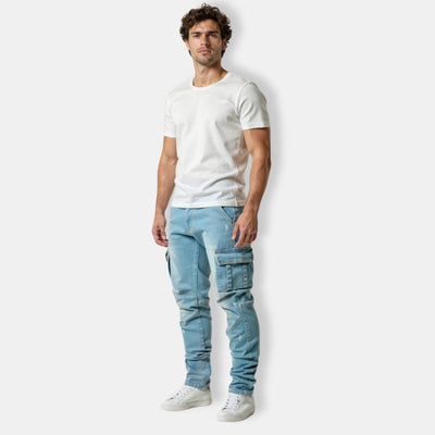 Herren Schlanke Passform Cargo Jeans | Bequeme
