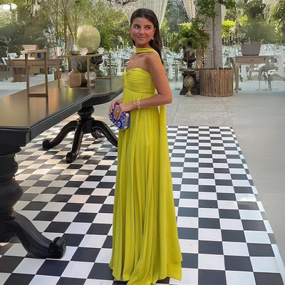 Melista – Elegantes Langes Plissee Kleid