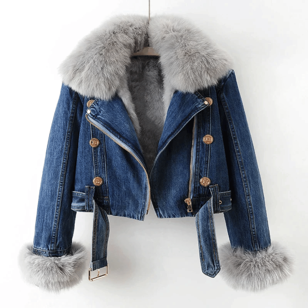 Sophia | Elegance Denim & Pelz Jacke