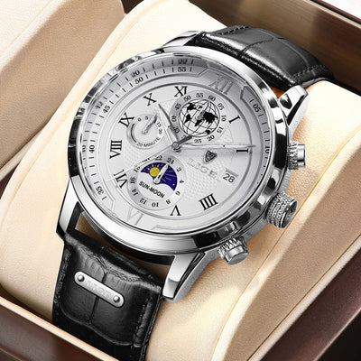 Chronographuhr mit hochwertigem Lederarmband