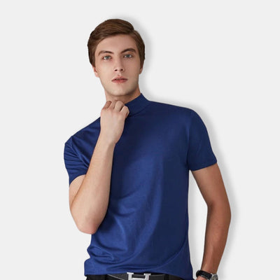 Herren Sommer Stehkragen T-Shirt | Slim Fit
