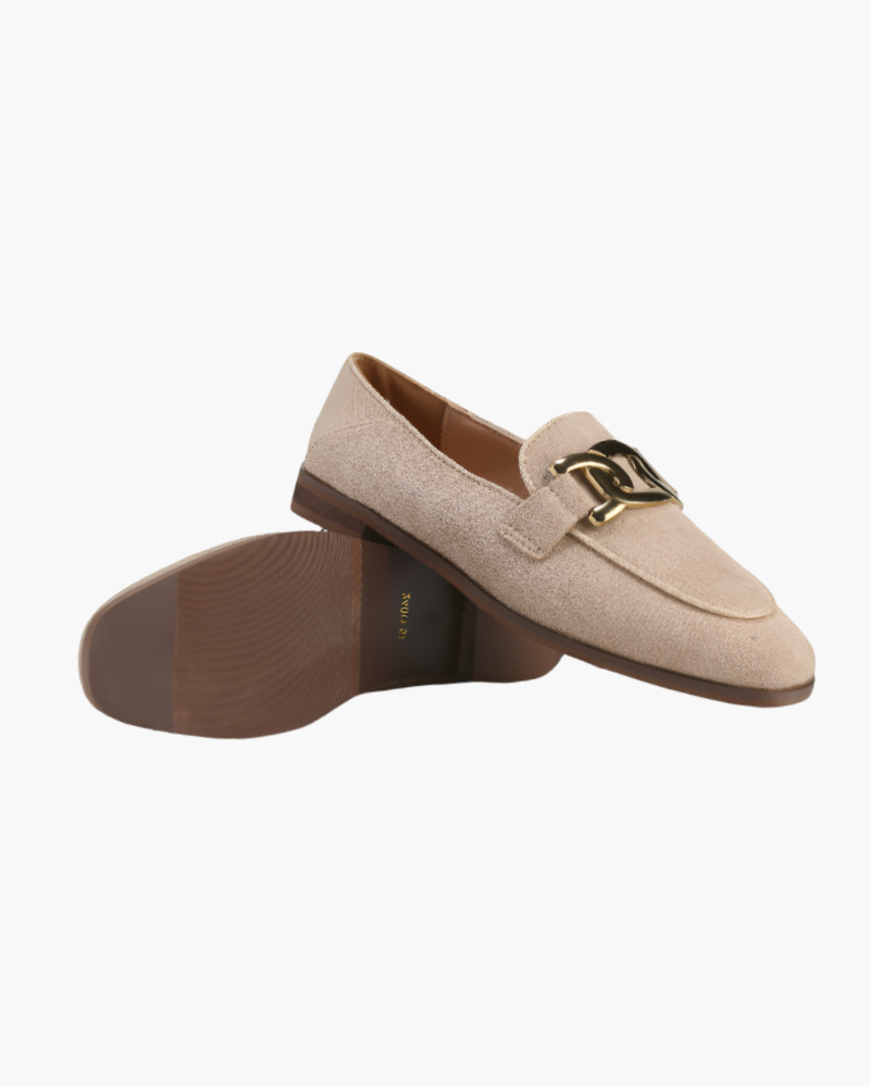 Jessica | Loafer aus Wildleder mit goldener Gliederschnalle