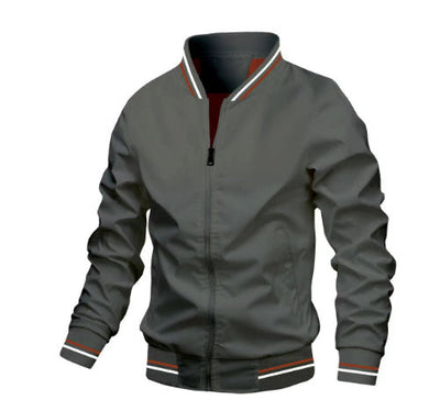Herren Bomberjacke Casual Sport Streetwear – Stylische Übergangsjacke mit Streifendetails