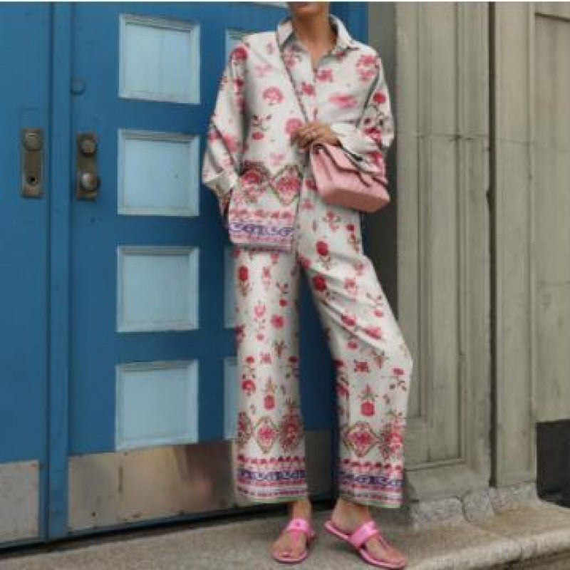 Damen Zweiteiler Set mit 3D-Muster – Eleganter Freizeit-Look für Alltag und Büro