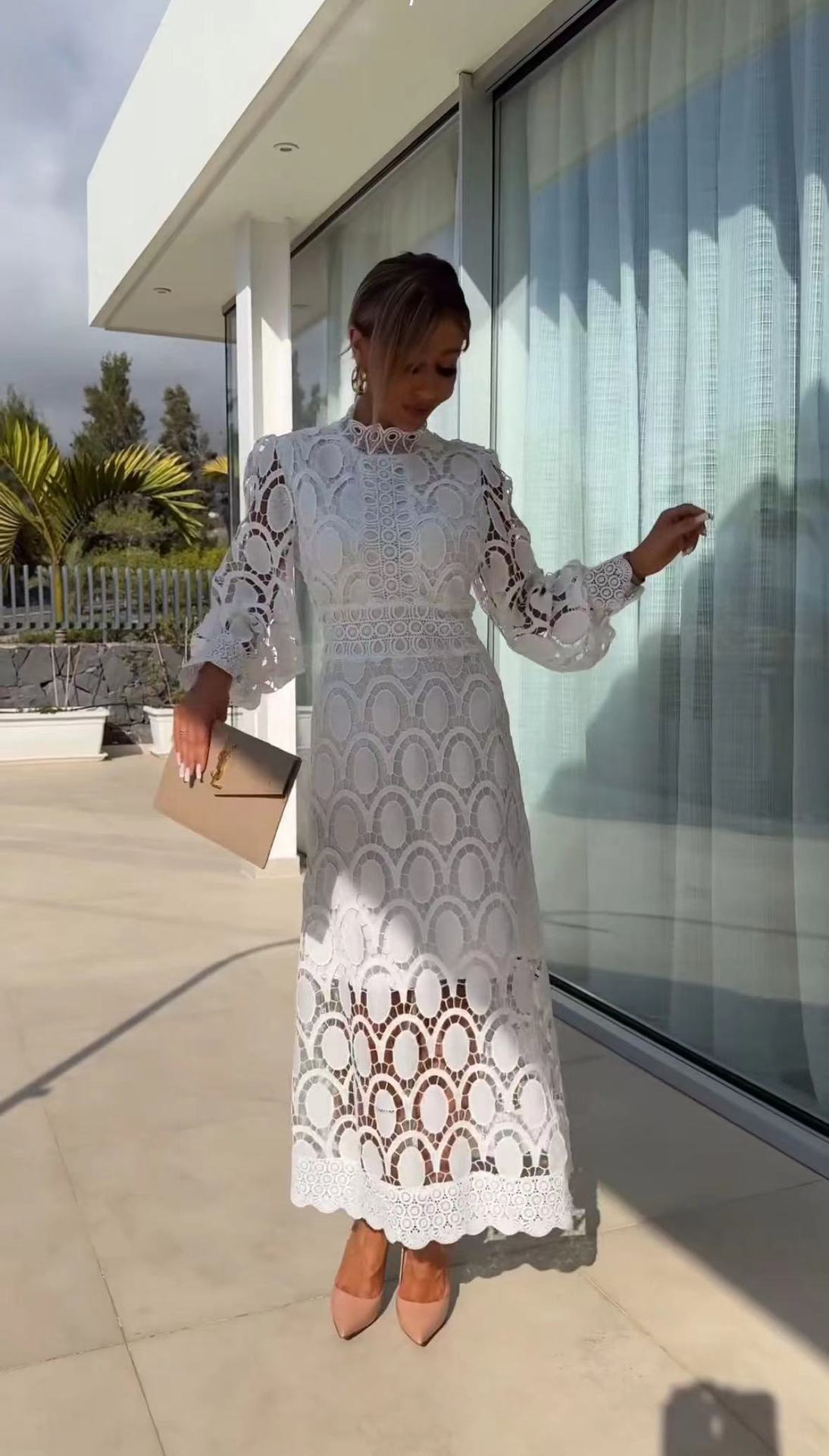 Lydia - Lebhaftes Patchwork Langes Damenkleid