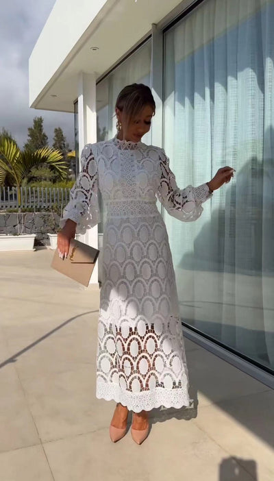 Lydia - Lebhaftes Patchwork Langes Damenkleid