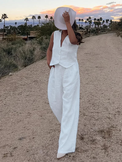 Jorja – Elegantes ärmelloses Zweiteiler Outfit-Set