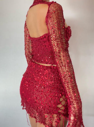 Heidi – Strickpullover Drei-teiliges Set