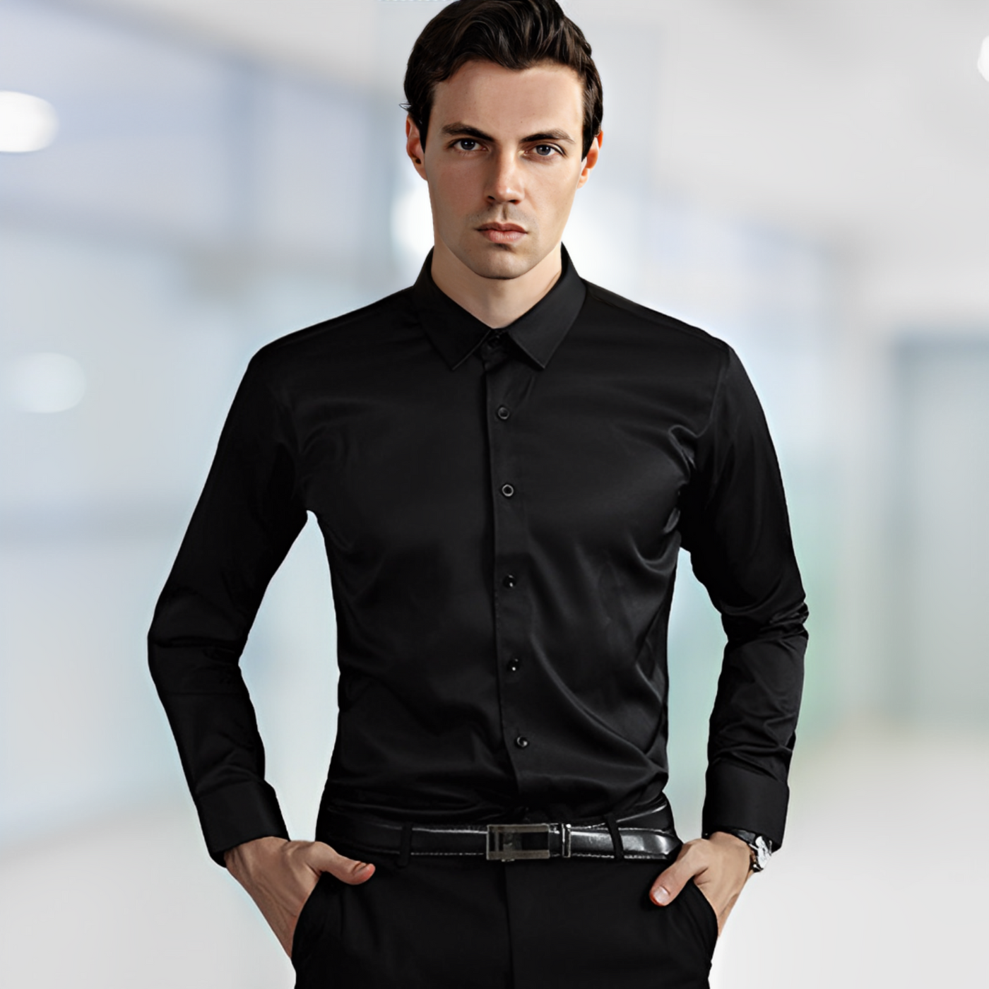 Daniel - Stretch Stretch-Anti-Falten-Hemd Weiß + Weiß