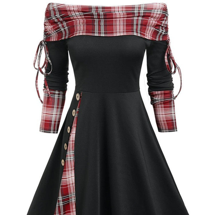 Harriet – Elegantes Ein-Schulter-Kleid mit langen Ärmeln für Damen