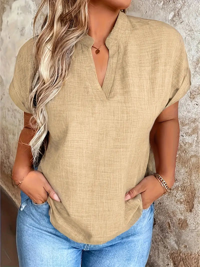 Rosabelle - Lässige Bluse Mit V Ausschnitt