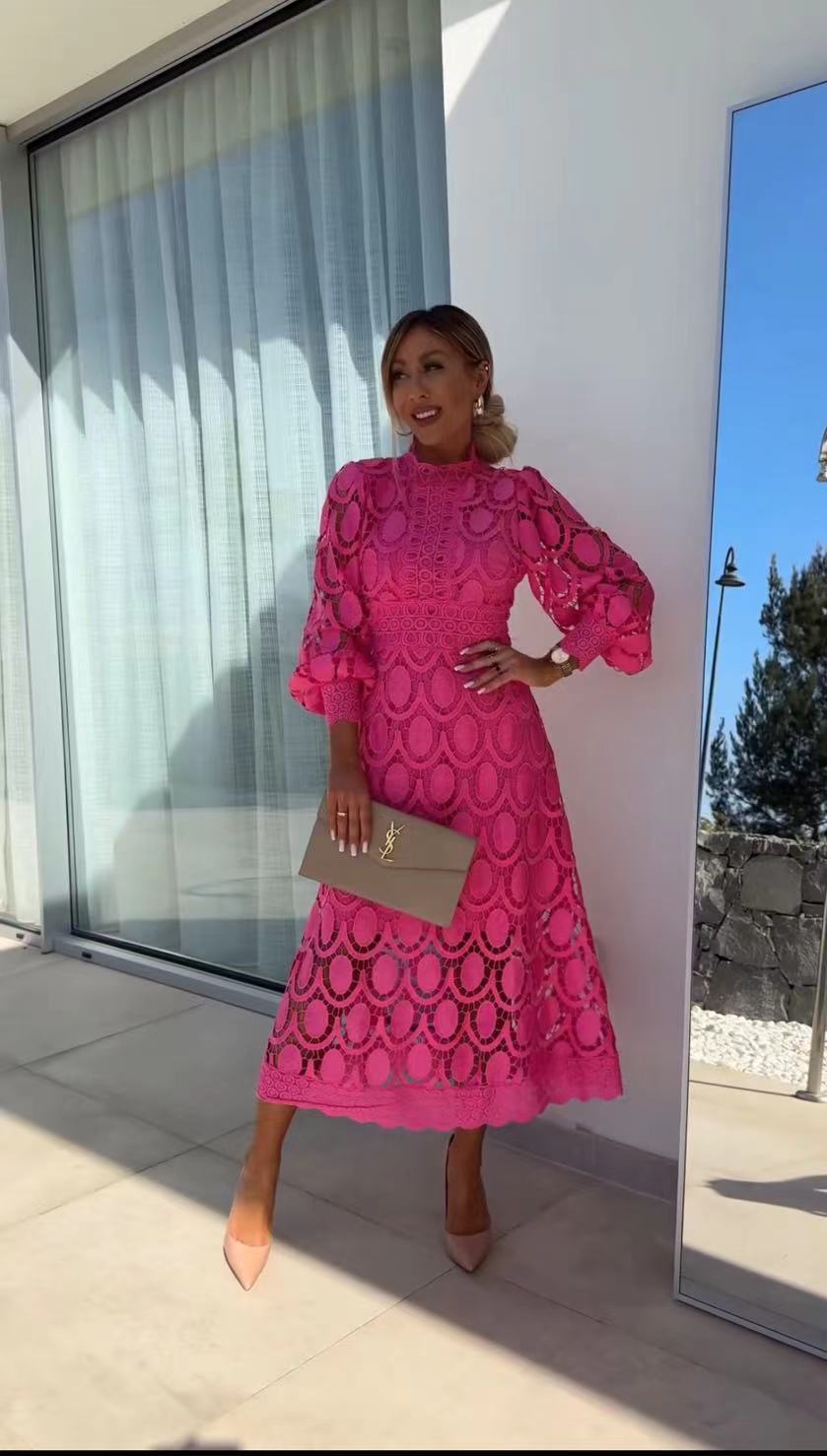 Lydia - Lebhaftes Patchwork Langes Damenkleid