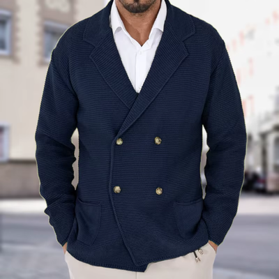 Siegmund – Elegante Strickjacke mit Doppelreiher-Knöpfen